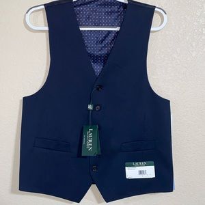NWT Lauren by Ralph Lauren classic fit vest suit color navy blue